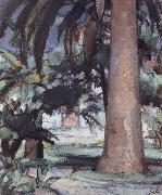 Samuel John Peploe Palm Trees,Antibes France oil painting artist